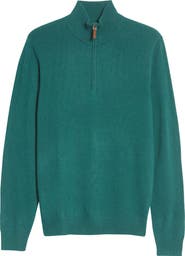 Nordstrom Cashmere Quarter Zip Pullover Sweater