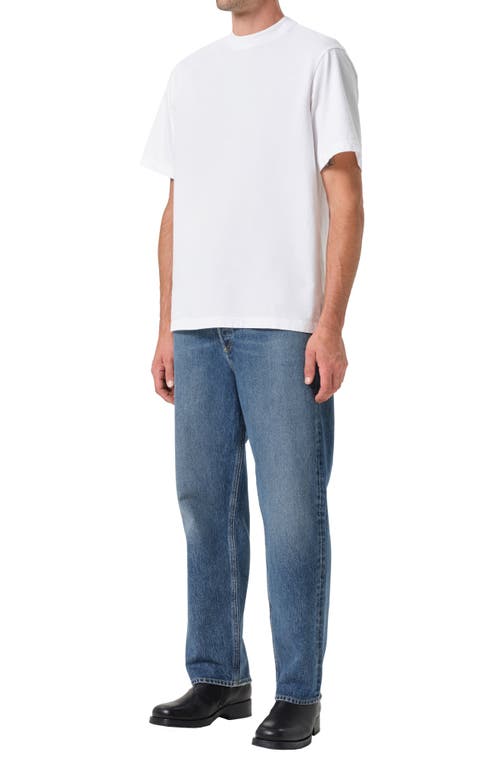 Agolde Asha Mock Neck Tee White In White
