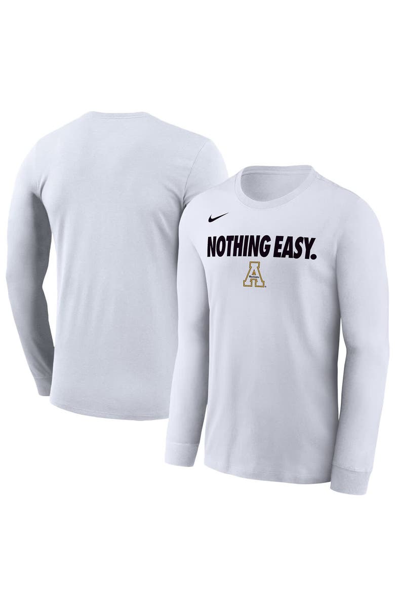 Nike Men's Nike White Appalachian State Mountaineers 2025 On-Court Bench Long Sleeve T-Shirt, Alternate, color, 