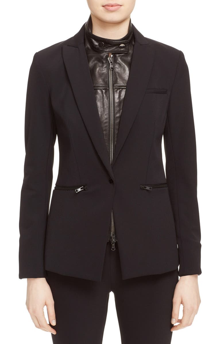 Veronica Beard Scuba Knit Jacket, Alternate, color, Black