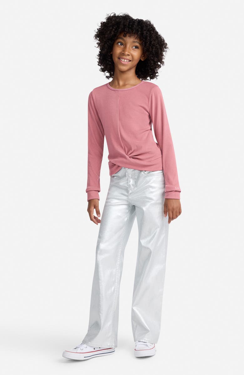 abercrombie kids Kids' Cozy Twist Long Sleeve Top, Alternate, color, Rose