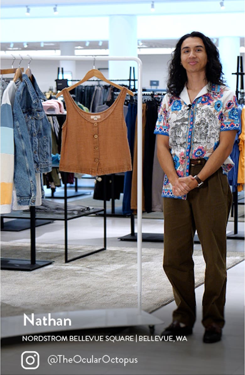 Classic Surf Cotton Crop Button-Up Tank, sales video thumbnail