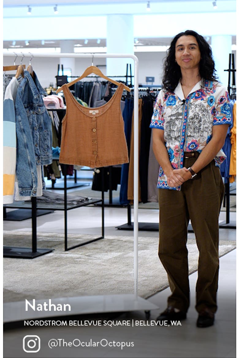 Classic Surf Cotton Crop Button-Up Tank video
