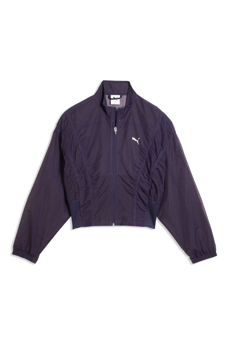 Dare To Water Repellent Sheer Woven Jacket, Alternate, color, DEEP PLUM