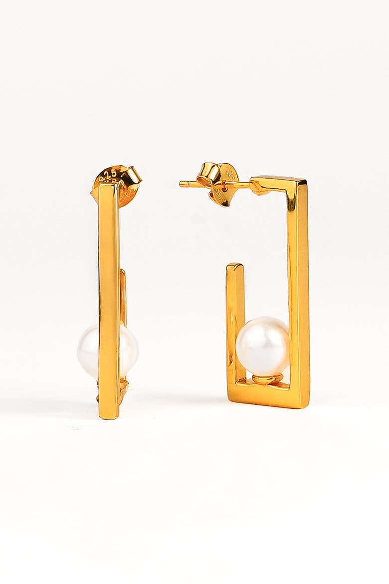 Pearl Frame Hoops, Main, color, Gold