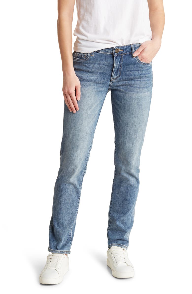 KUT from the Kloth Katy Mid Rise Cotton Stretch Boyfriend Jeans, Main, color, Nemesia Clean