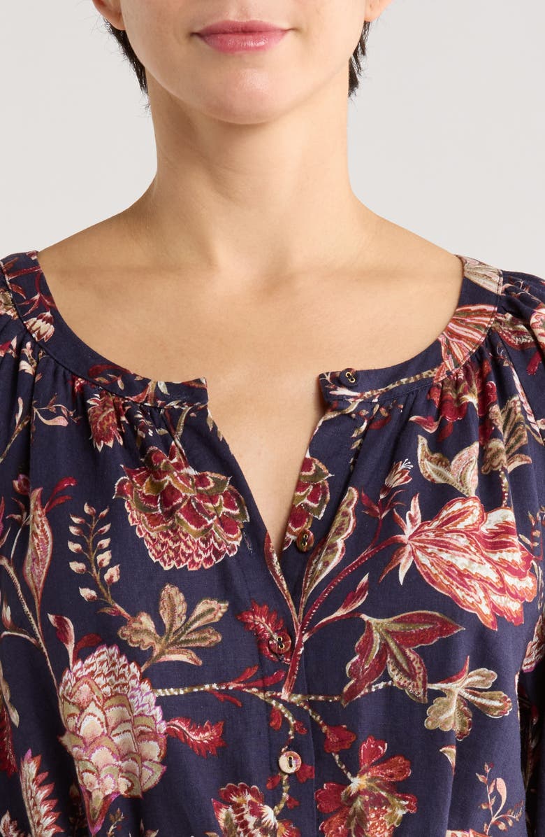 Tommy Bahama Exquisite Blooms Long Sleeve Dress, Alternate, color, Coastline