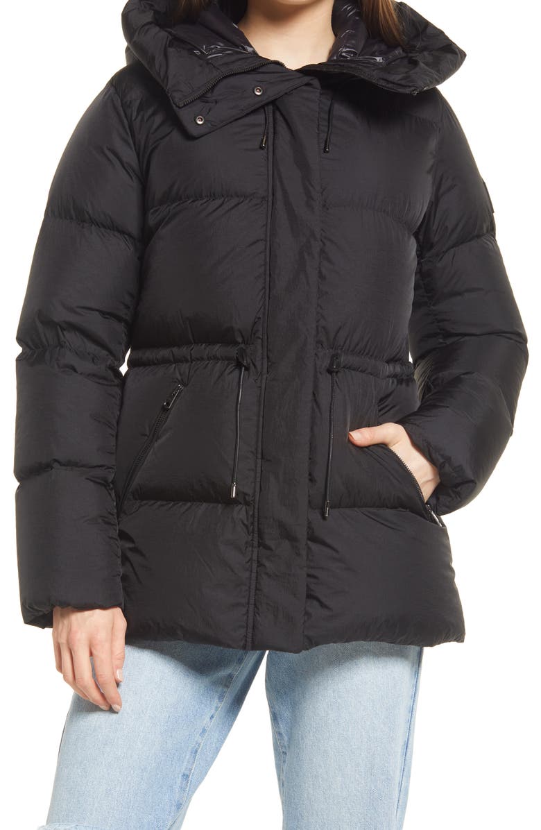 Mackage Freya Foil Shield Water-Repellent Hooded Down Jacket, Main, color, 