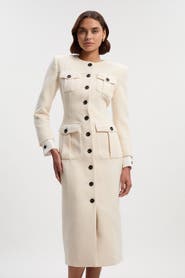 Karen Millen Tailored Pocket Front Midi Dress