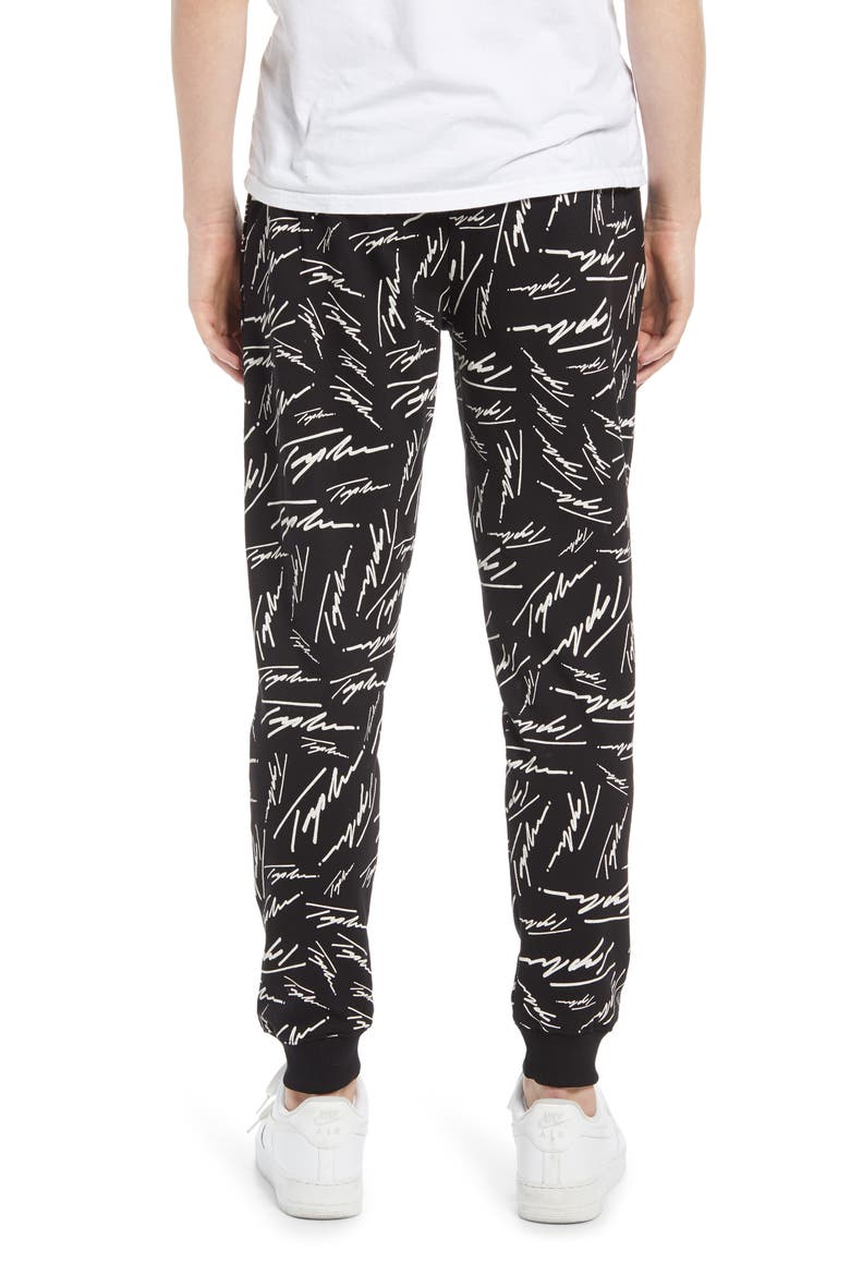 Signature Print Joggers, Alternate, color, BLACK