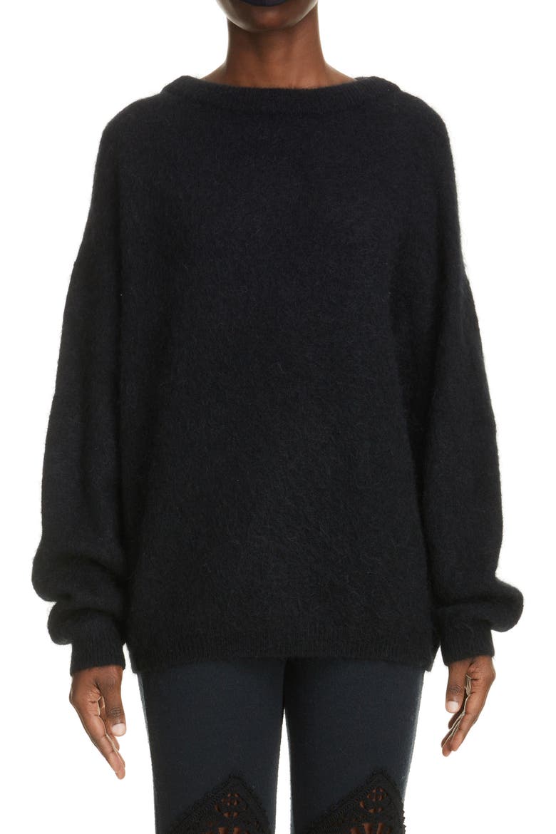 Dramatic Moh Sweater, Main, color, BLACK