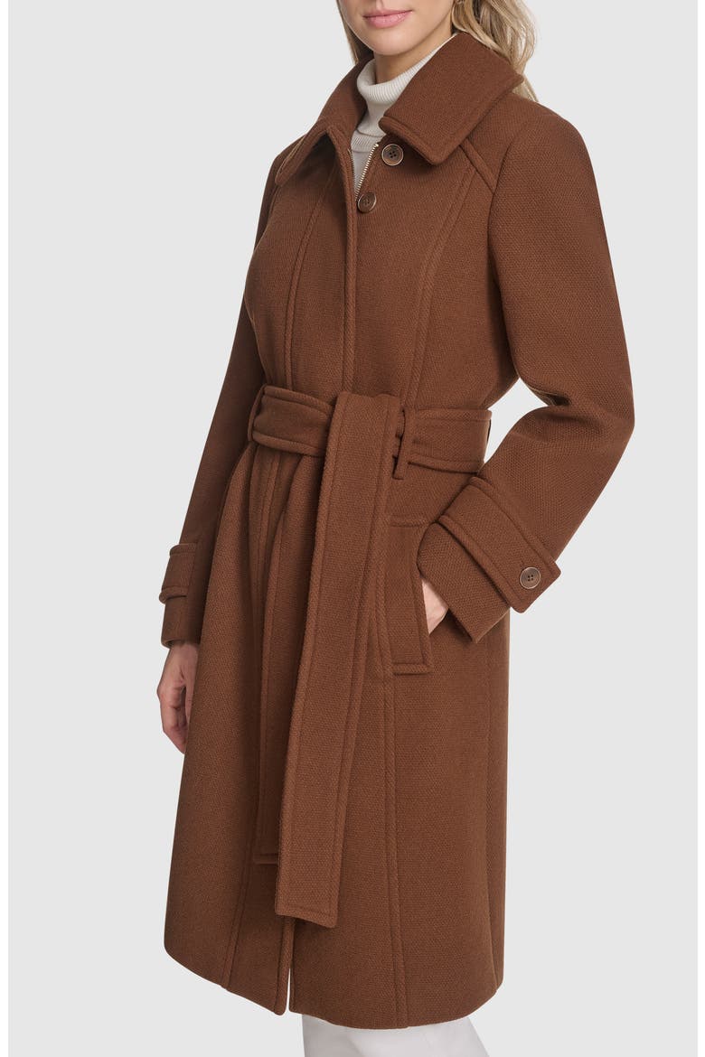 Lawley Wool Blend Belted Trench Coat, Alternate, color, CLAY