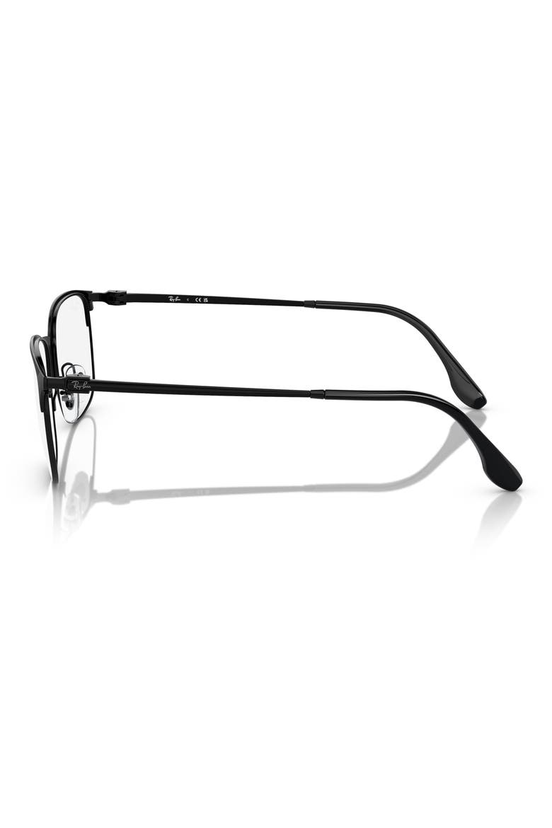 56mm Rectangular Pillow Optical Glasses, Alternate, color, MATTE BLACK