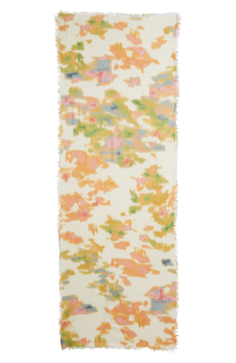 Nordstrom Cashmere & Silk Eyelash Fringe Scarf, Alternate, color, Tan Multi Floating Pigment