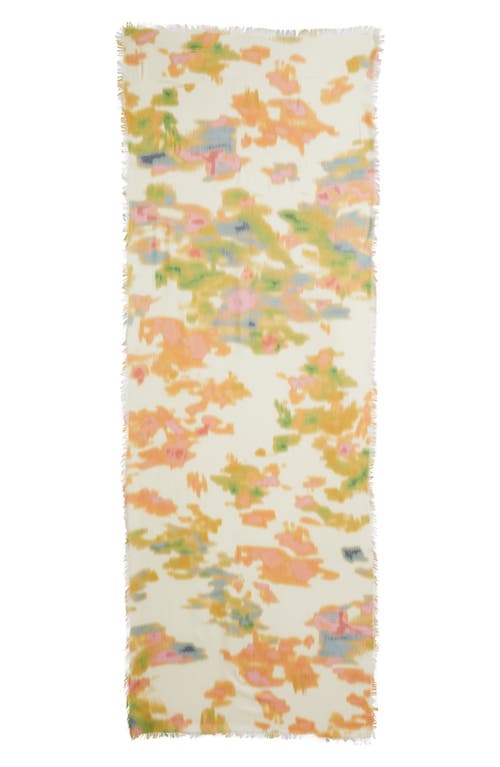 Nordstrom Cashmere & Silk Eyelash Fringe Scarf In Tan Multi Floating Pigment