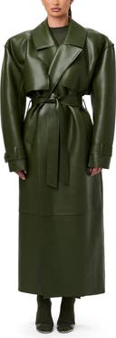Naked Wardrobe Faux Leather Trench Coat