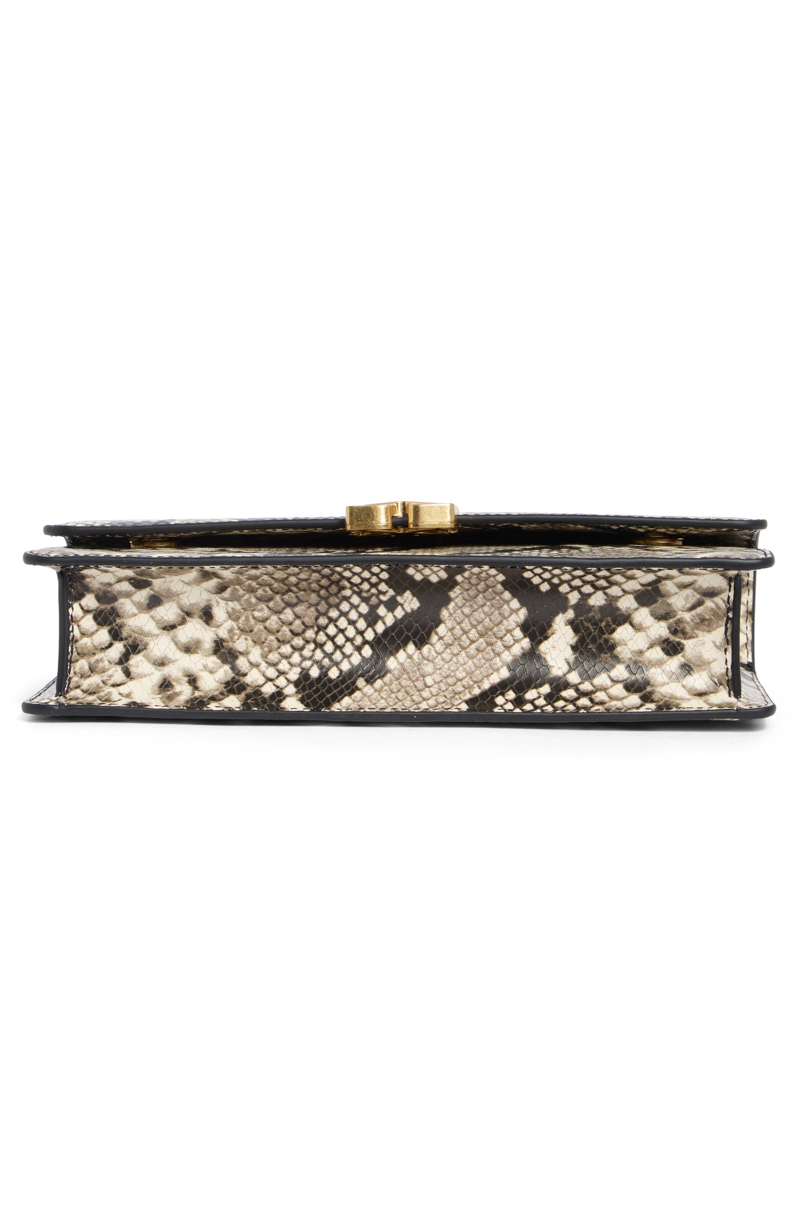 Off-White Jitney Snake Embossed Leather East/West Top Handle Bag, Alternate, color, Snake