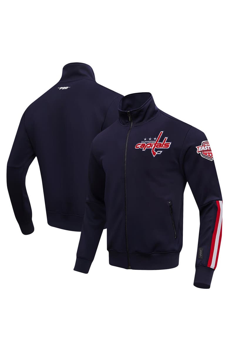 PRO STANDARD Men's Pro Standard Navy Washington Capitals Classic Chenille Full-Zip Track Jacket, Main, color,