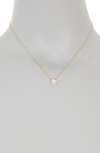 Argento Vivo Sterling Silver Cubic Zirconia Flower Pendant