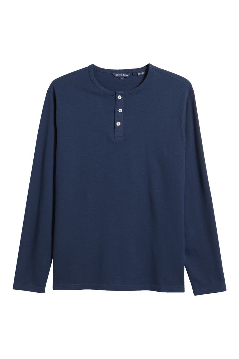 Performance Piqué Henley, Alternate, color, NAVY