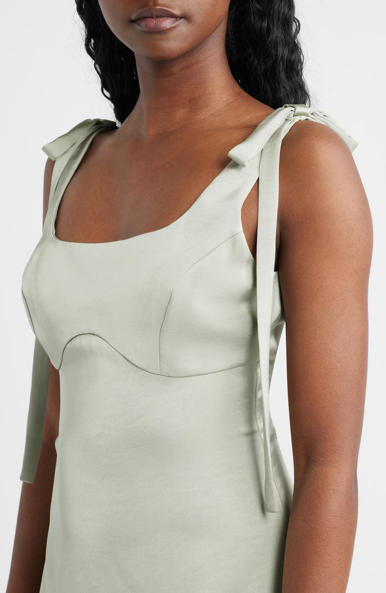 Lulus Carly Tie Strap Minidress, Alternate, color, Sage