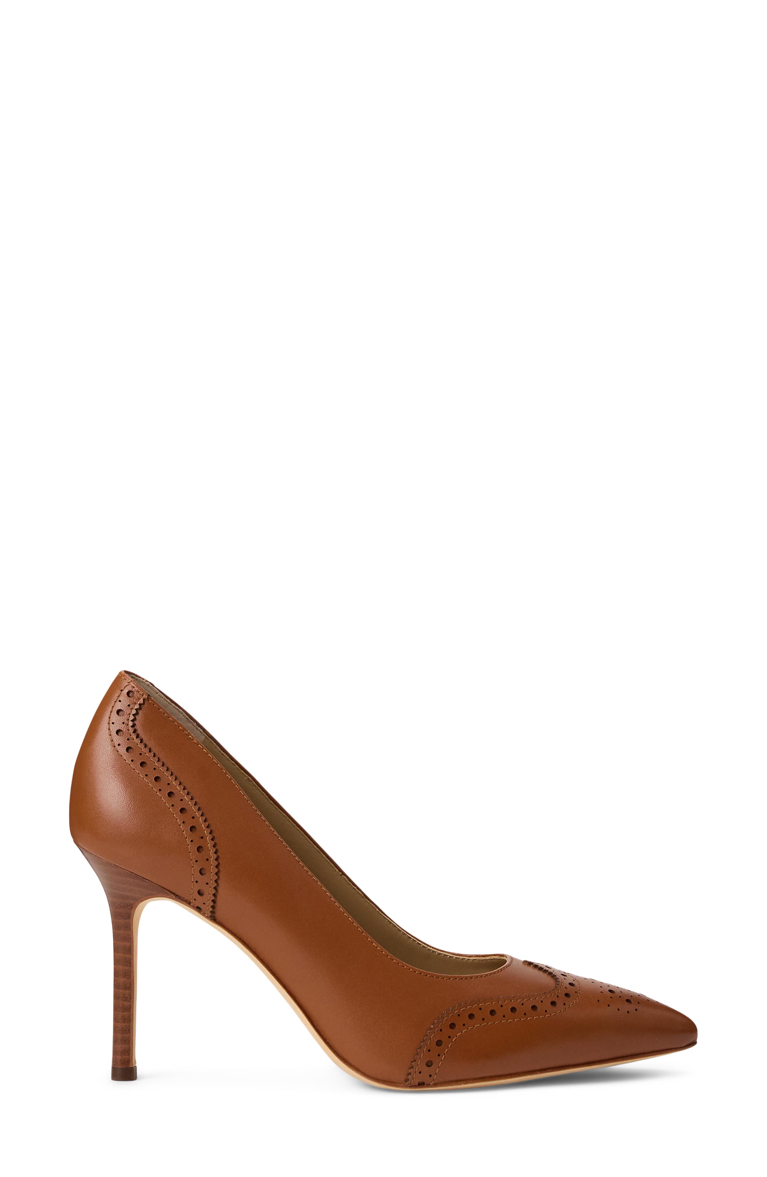 Lynden Pointed Toe Wingtip Pump, Alternate, color, LAUREN TAN
