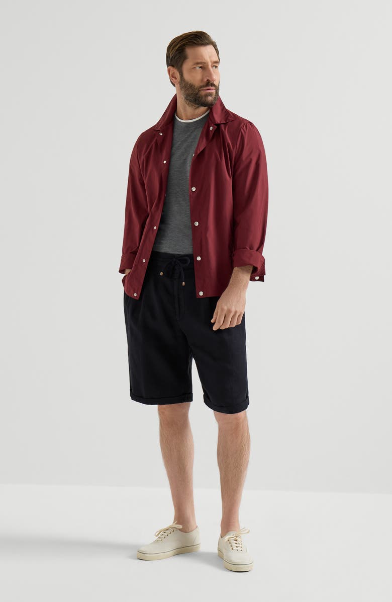 Brunello Cucinelli Gabardine Bermuda shorts, Alternate, color, Black