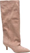 Kenneth Cole Brisbane Croc Embossed Leather Knee High Boot