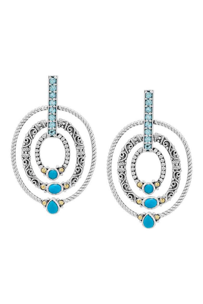 Circle Drop Earrings, Main, color, BLUE