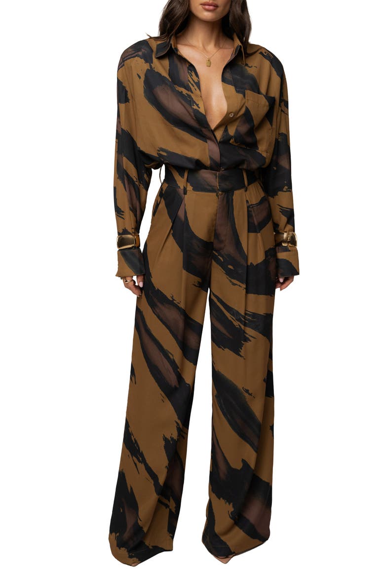 Soft Pleated Trouser, Alternate, color, Gold Dusk