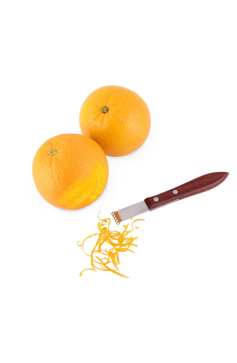 Viski Professional Citrus Zester with Acacia Wood, Alternate, color, Brown