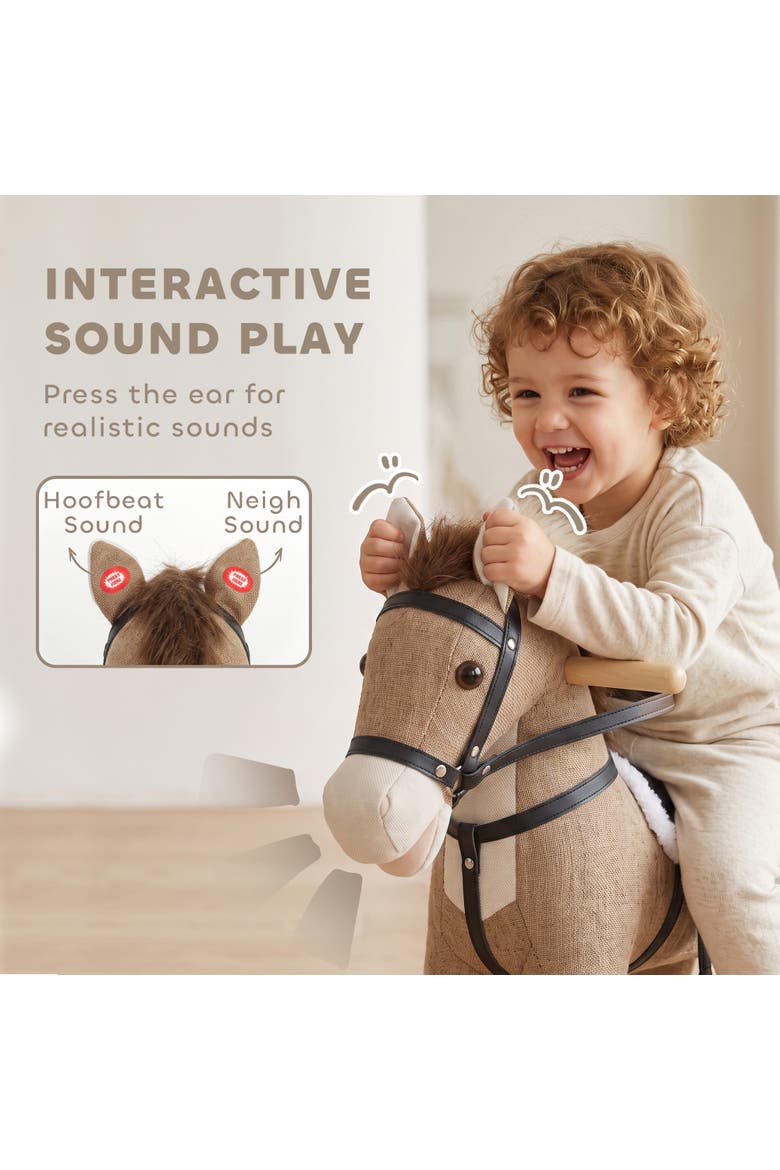 Wooden Rocking Horse Toy, Alternate, color, Brown