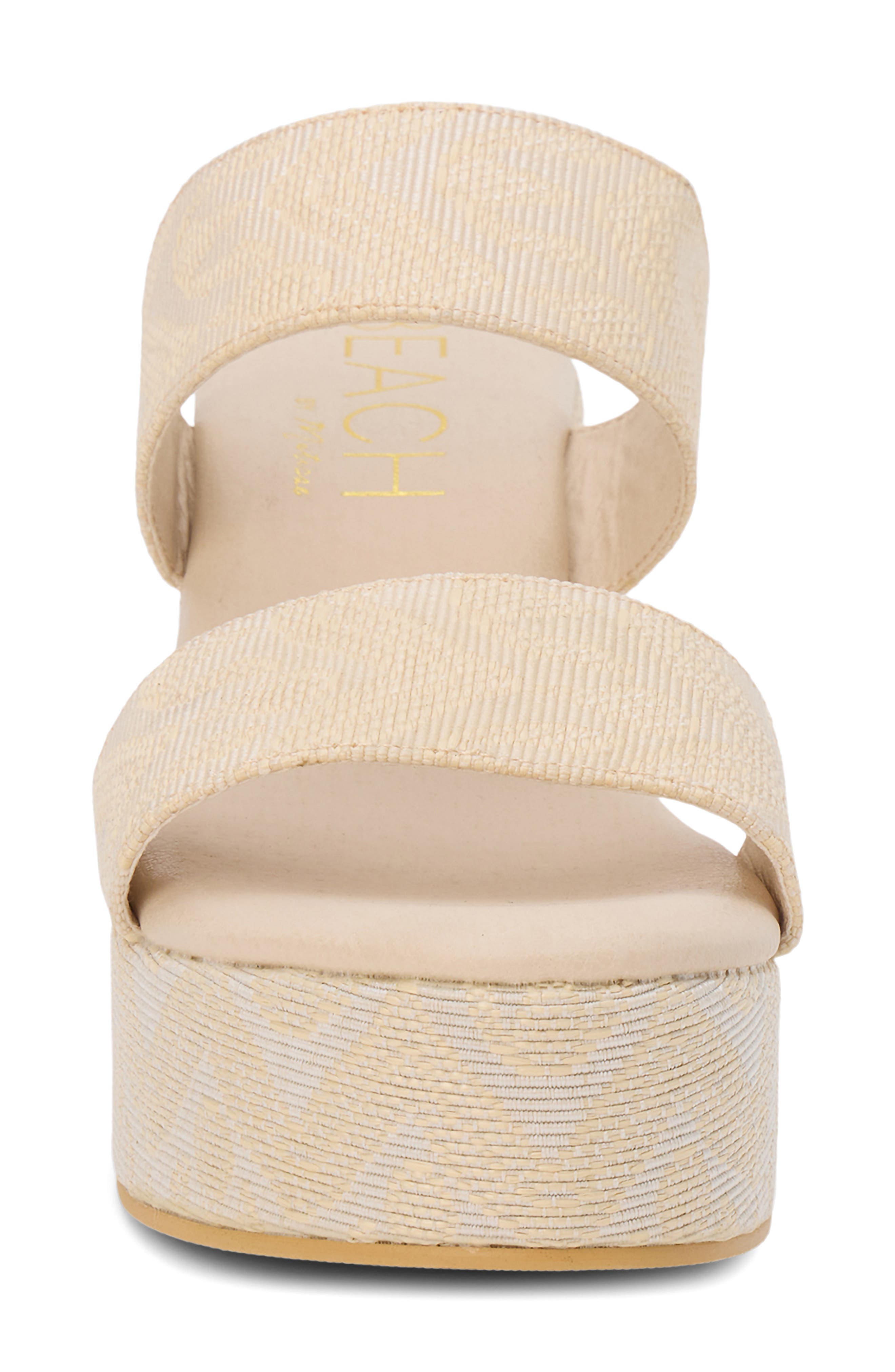 Ocean Ave Espadrille Platform Slide Sandal, Alternate, color, BEIGE MULTI RAFFIA