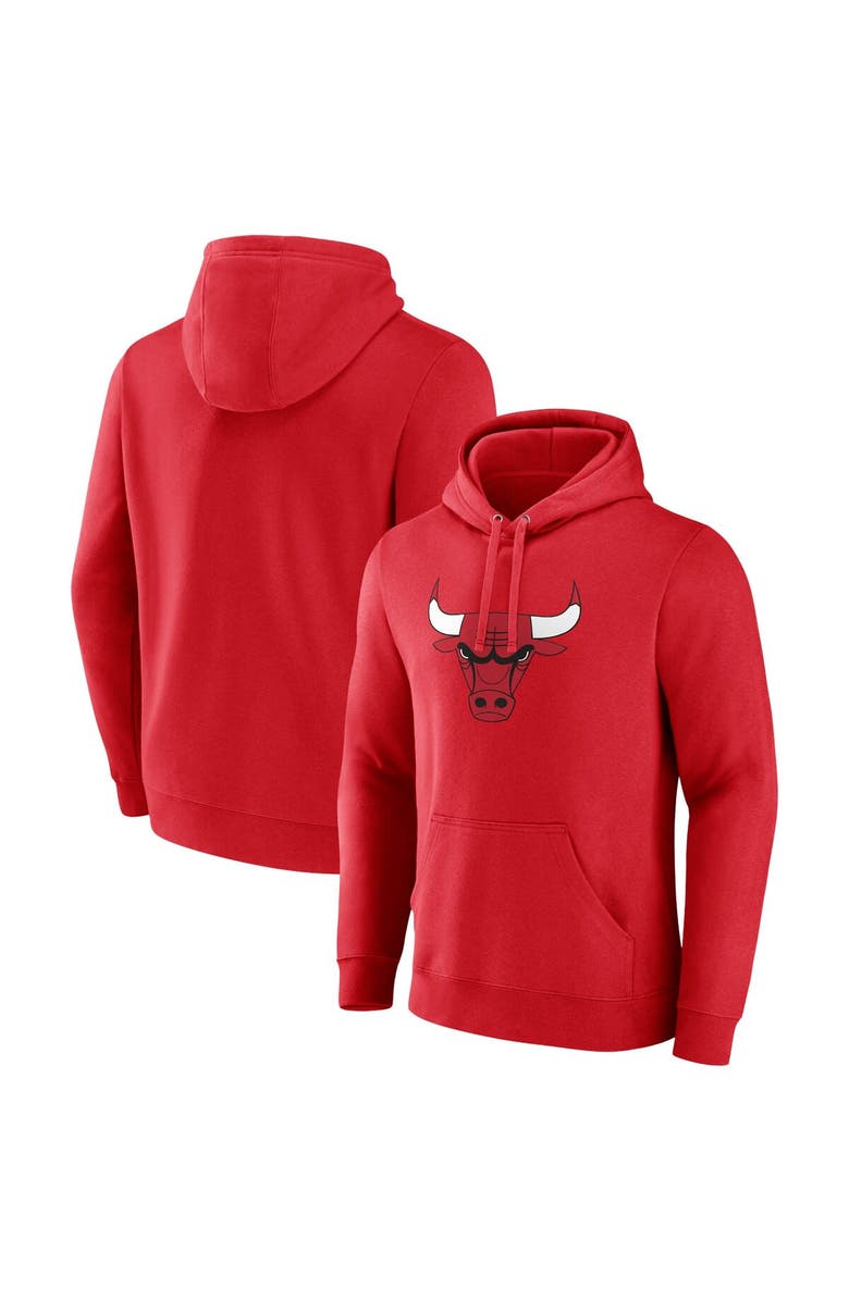 FANATICS Men's Fanatics Branded  Red Chicago Bulls Primary Logo Pullover Hoodie, Main, color, 