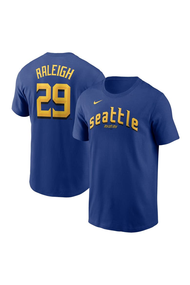 Men's Nike Cal Raleigh Royal Seattle Mariners City Connect Fuse Name & Number T-Shirt, Main, color, Royal