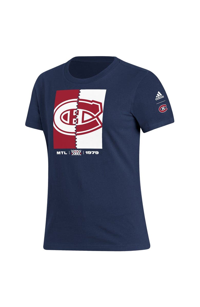 adidas Women's adidas Navy Montreal Canadiens Reverse Retro 2.0 Playmaker T-Shirt, Alternate, color, 