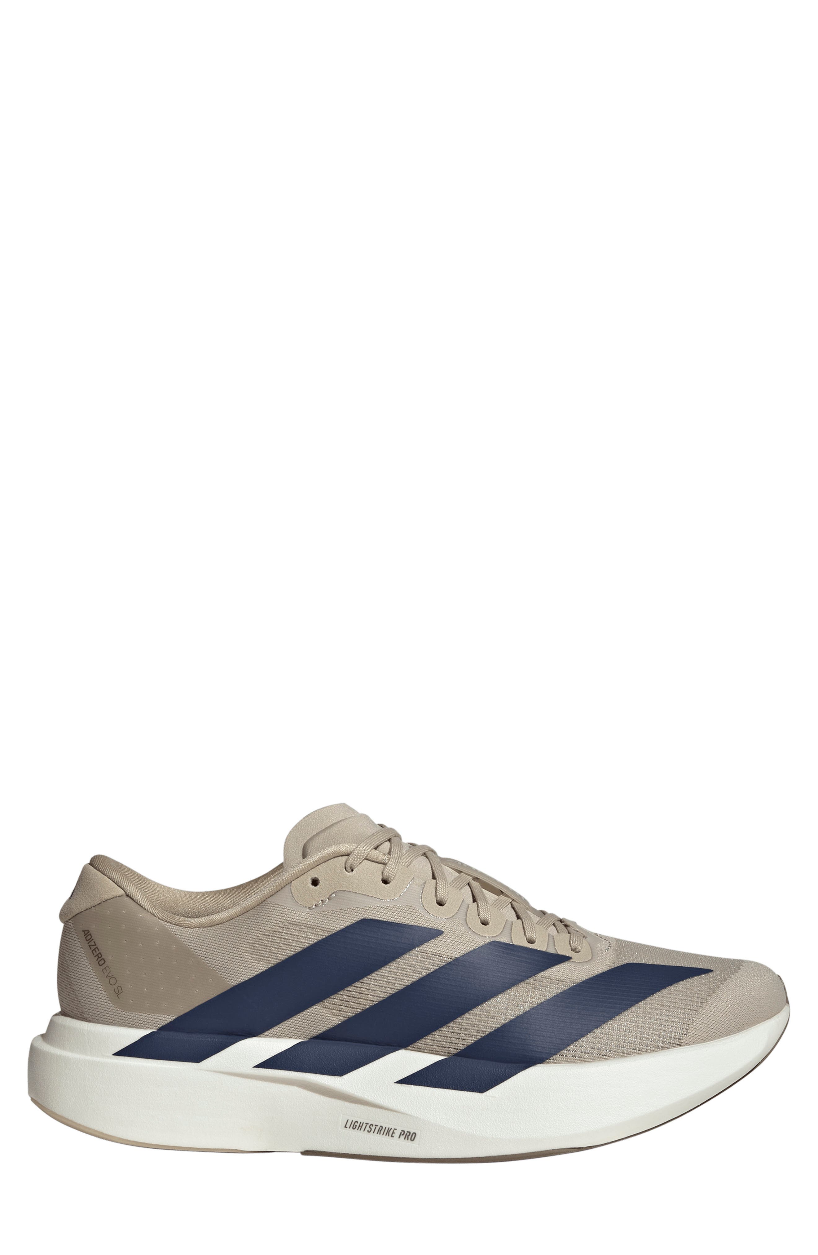 Adizero Evo SL Running Shoe, Alternate, color, KHAKI/ NIGHT INDIGO/ KHAKI