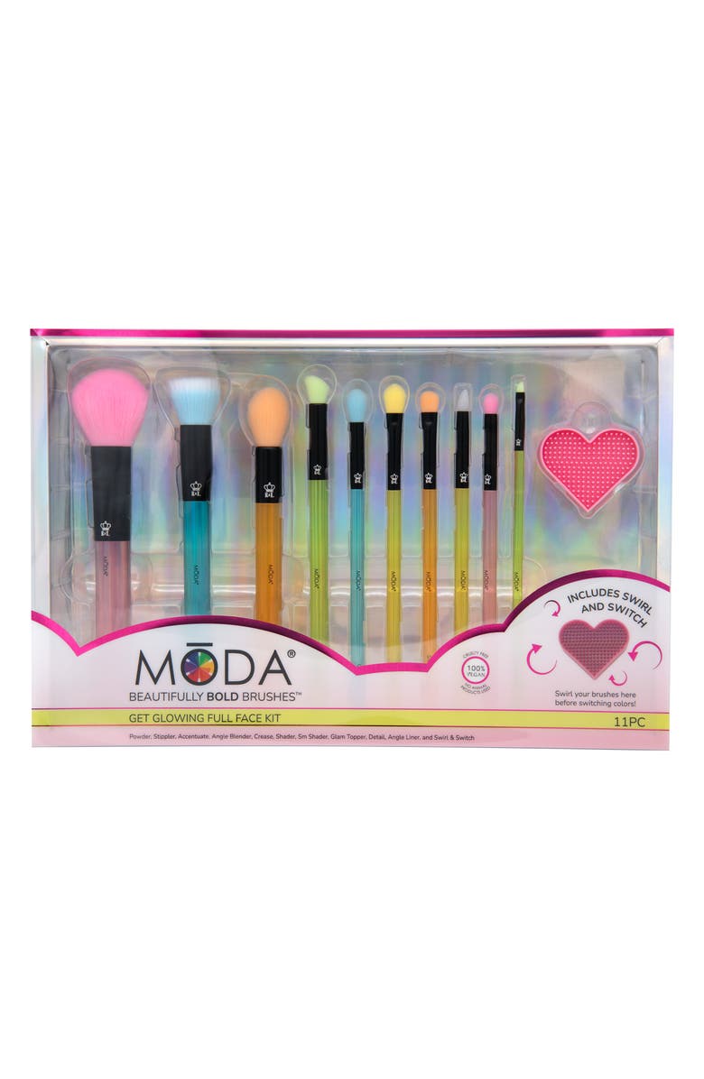 MODA Get Glowing 12-Piece Makeup Brush & Sponge Set, Alternate, color, Multicolor