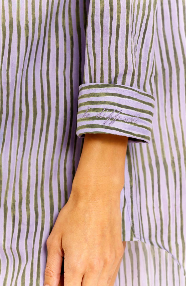 The Lazy Poet Sissy Seagrass & Waves Cotton Nightgown, Alternate, color, Purple