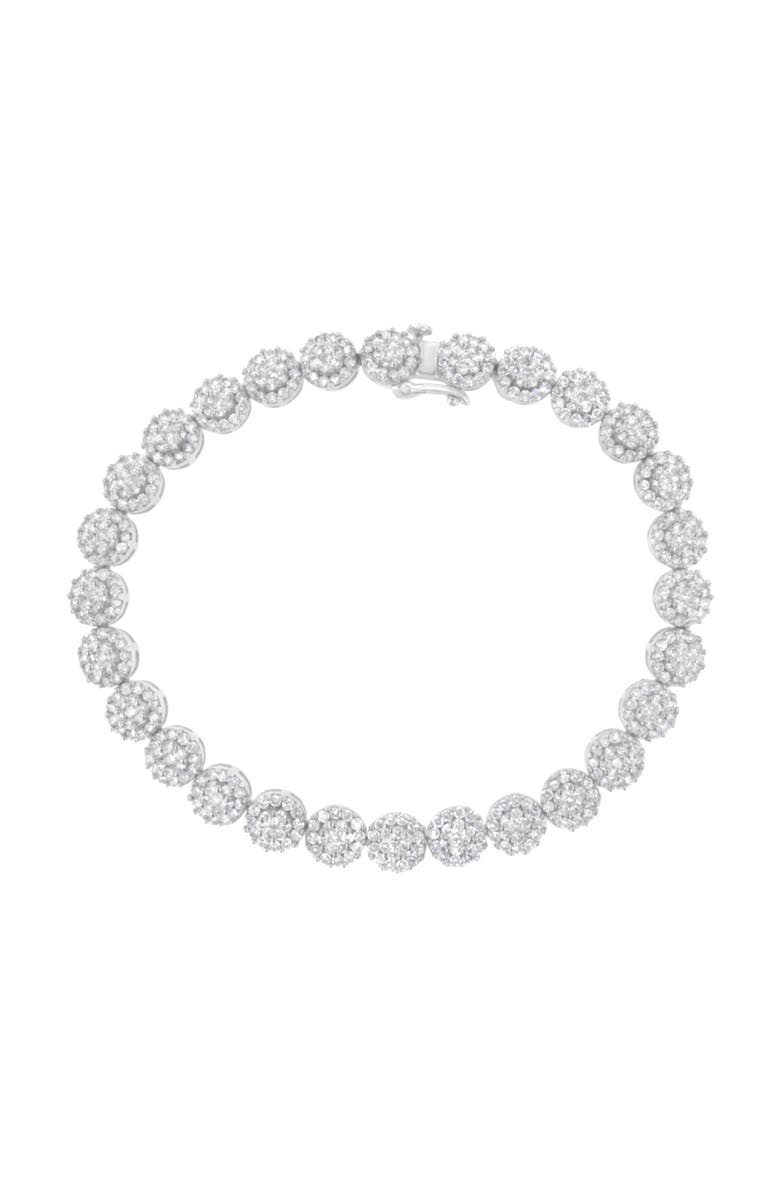 Haus of Brilliance 14K White Gold 3-3/4 Cttw Diamond Cluster Links Tennis Bracelet, Main, color, White