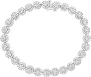 Haus of Brilliance 14K White Gold 3-3/4 Cttw Diamond Cluster Links Tennis Bracelet