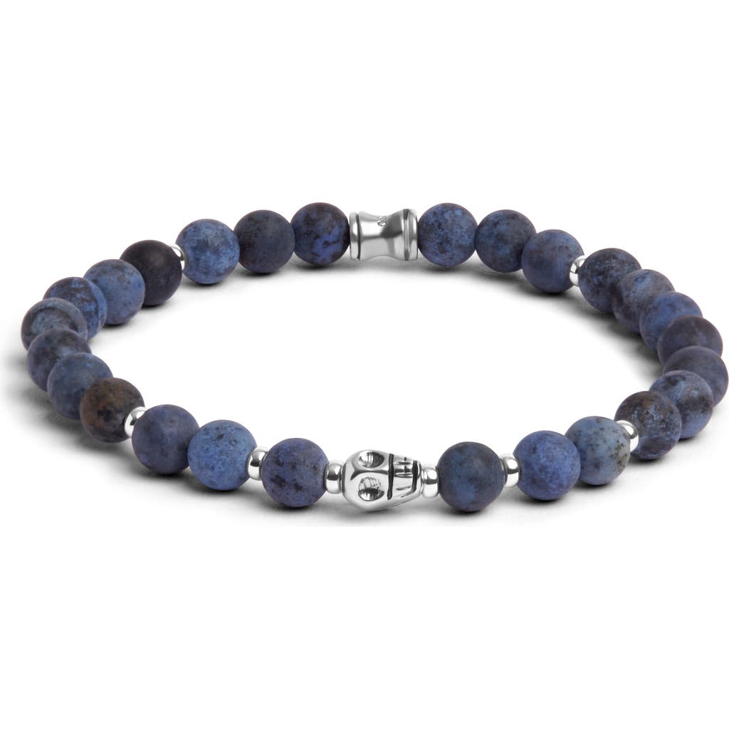 Shop Jonas Studio Skull Semiprecious Bead Bracelet In Blue