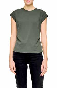 MELLODAY Side Ruched Crepe Top