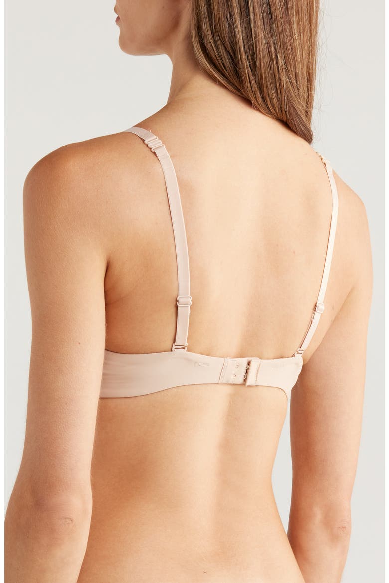 Essentiel Padded Underwire Plunge Bra, Alternate, color, PEAU ROSE