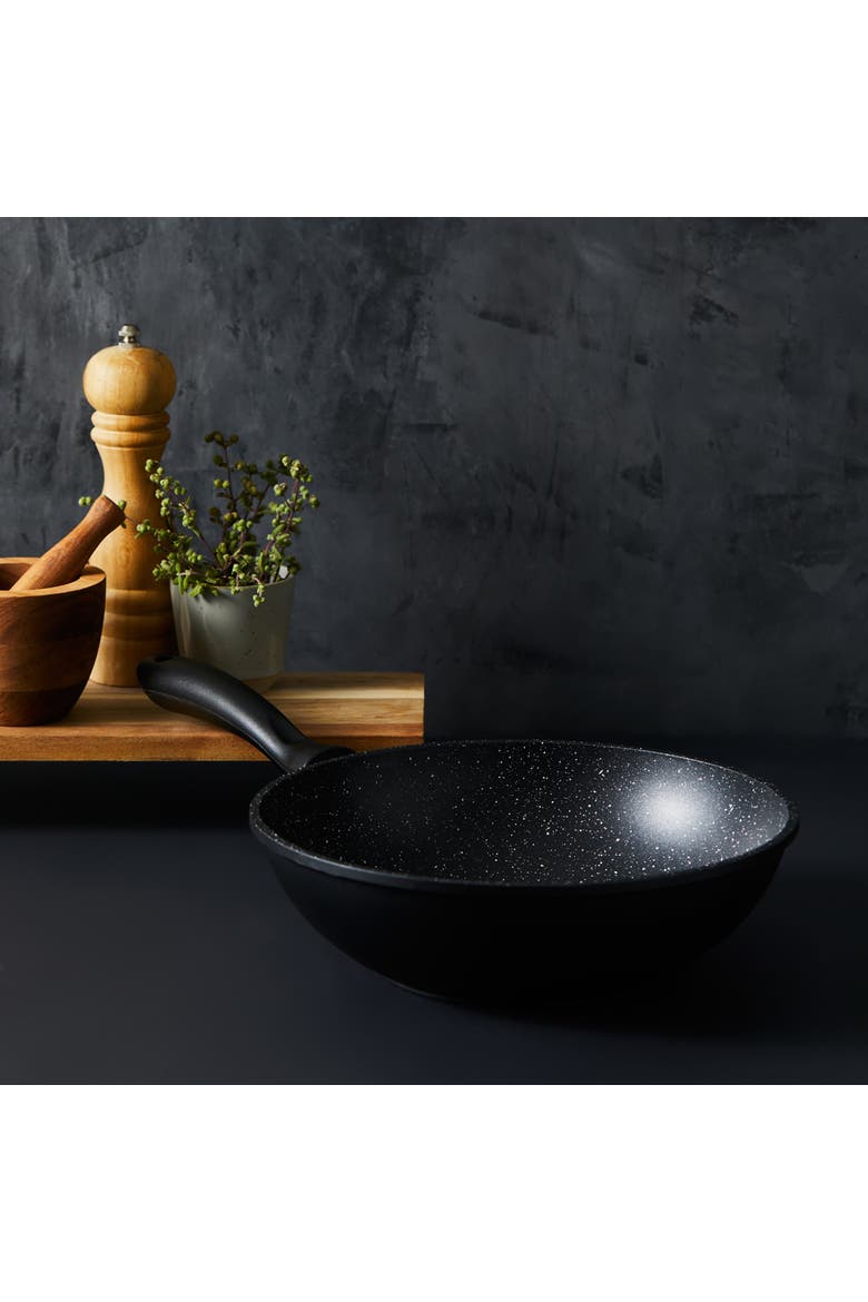 STONE™ 3.7 Qt Wok with Lid, Alternate, color, BLACK