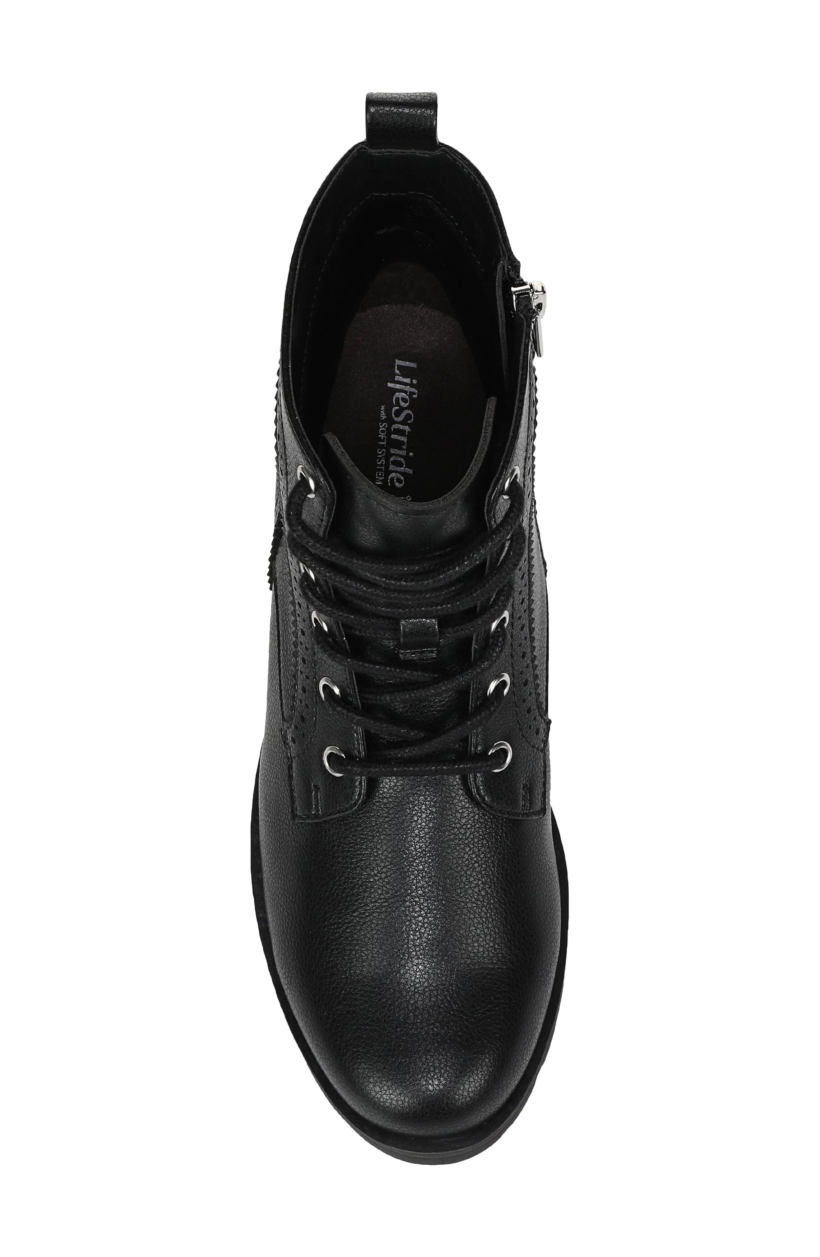 Lena Combat Boot, Alternate, color, BLACK