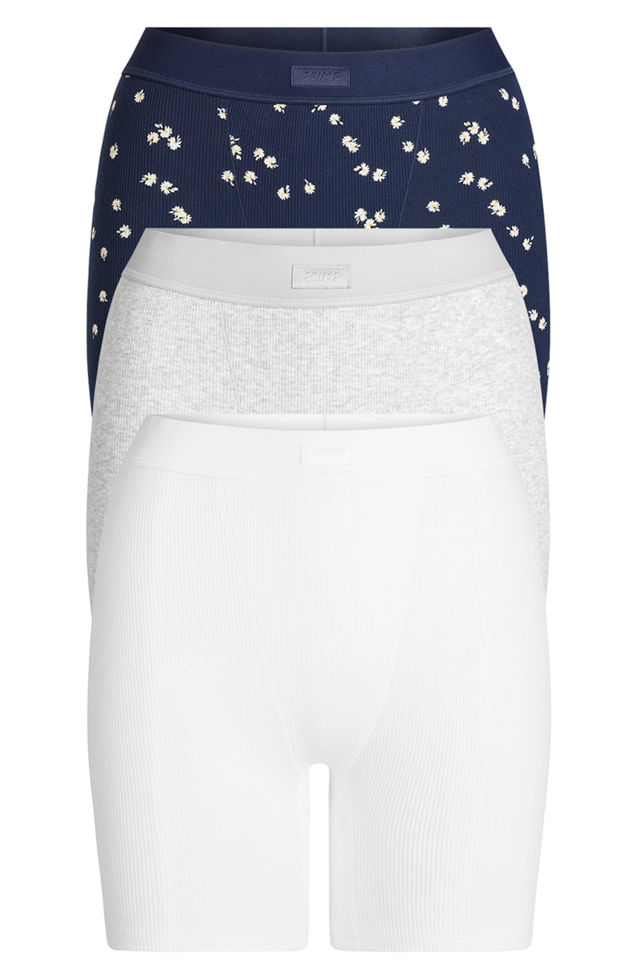 SKIMS 3-Pack Cotton Rib Boxers