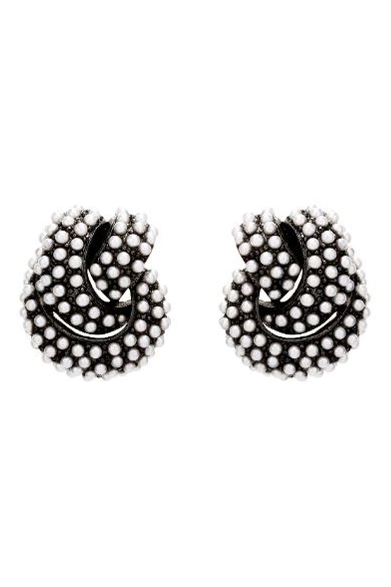 Knot Clip-On Earrings, Main, color, CRYSTAL