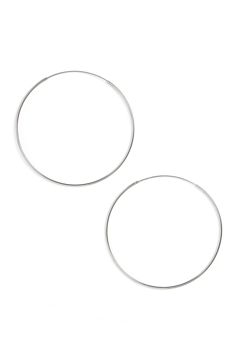 Argento Vivo Extra Large Endless Hoop Earrings, Alternate, color, SILVER