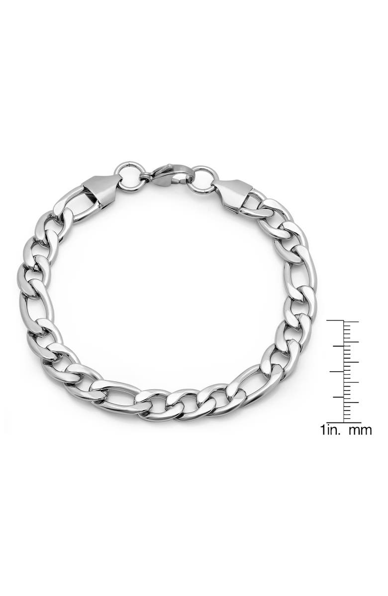 HMY JEWELRY 8" Stainless Steel Chain Bracelet, Alternate, color, Metallic